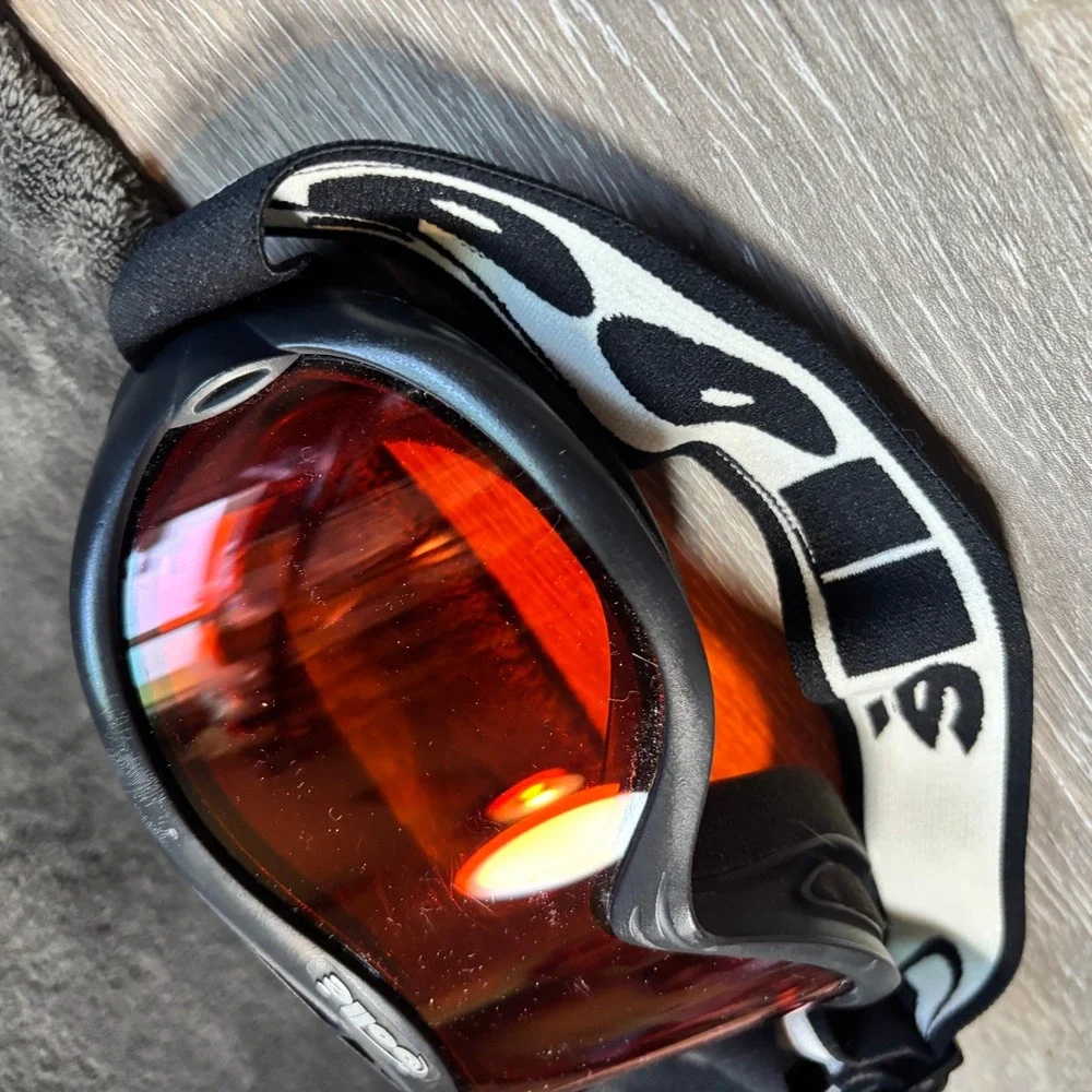 Bolle Ski Snowboard Goggles Black Frame Orange Lens Adjustable Strap Unisex‎